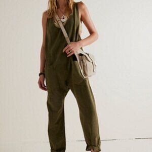 Free People 'We The Free High Roller Jumpsuit' Size: Medium Color: Moss Stone